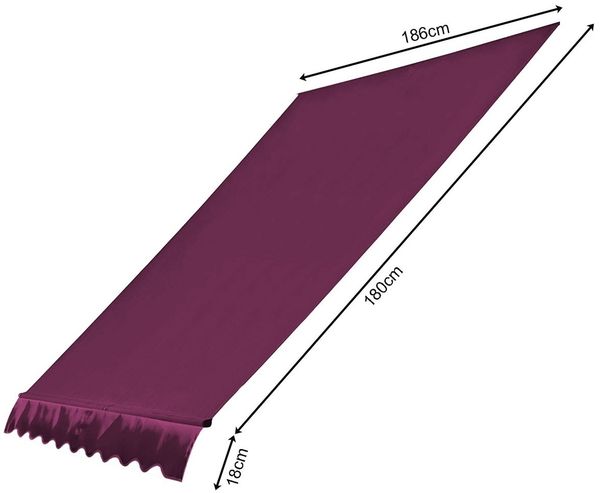 Quick Star Klemmmarkise Ersatzdach für Balkonmarkise 200cm / 250cm / 300cm, in mehrere Farben (1-St) Die Frontschlaufe ist passend für Stangen mit Durchmesser bis zu 28mm.