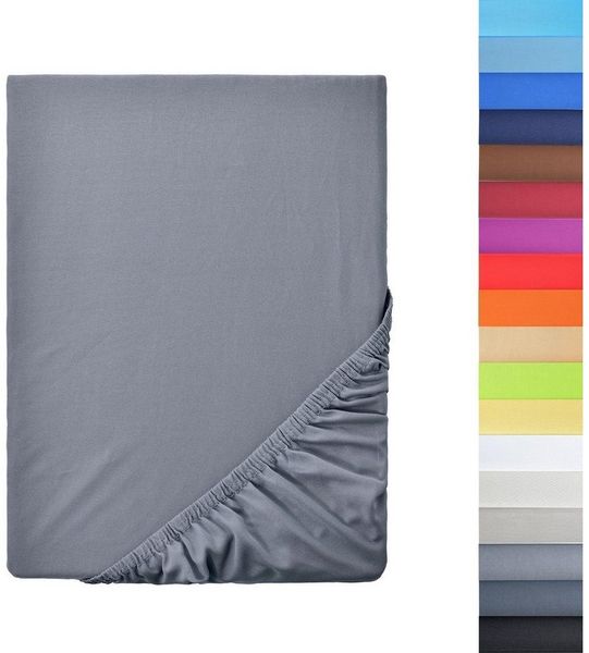 NatureMark - Mikrofaser SPANNBETTLAKEN zum Sparpreis! Viele Größen und Farben Markenware (Mittelgrau, 200x220 cm)