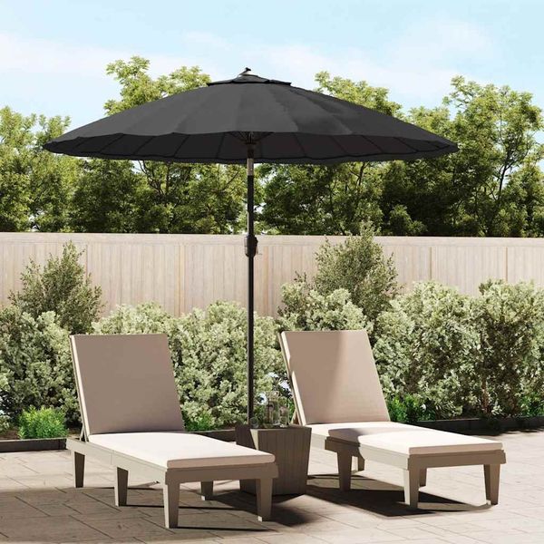vidaXL Sonnenschirm mit Aluminium-Mast 270 cm Schwarz 47310
