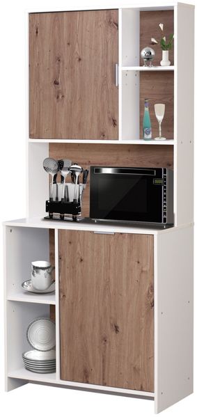 HTI-Living Hochschrank Küchenschrank Malin Weiß Artisaneiche (Stück, 1-St, 1 Küchenschrank) Küchenbuffet