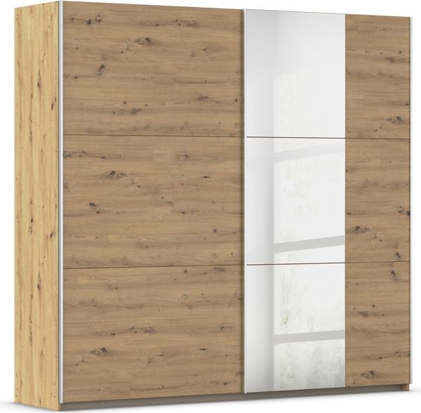 rauch Kleiderschrank; Schwebetürenschrank KRONACH, 2-türig, 1 Spiegeltüre, Eiche Artisan, 218x210x59xcm Bild 3