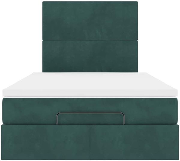 vidaXL Ottoman-Bett mit Matratzen Dunkelgrün 120x200 cm Samt 3313394 Bild 7