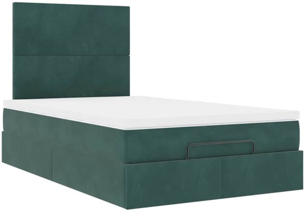 vidaXL Ottoman-Bett mit Matratzen Dunkelgrün 120x200 cm Samt 3313394 Bild 6