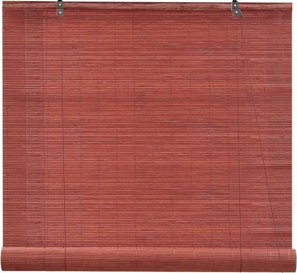Rollo Bambusrollo Klemmfix, 40 x 130 cm, kirsche, Victoria M, verdunkelnd, ohne Bohren, freihängend, Klemmfix, Klemmfix, Bambus