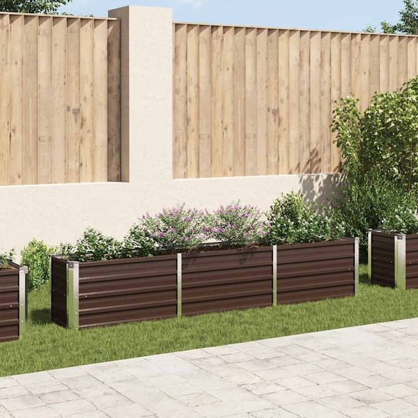 vidaXL Garten-Hochbeet Verzinkter Stahl 240×40×45 cm Braun 47046