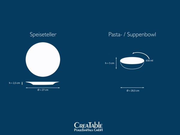 CreaTable, 21925, Serie Luna Weiss, 12-teiliges Geschirrset, Tafelservice aus Porzellan, spülmaschinen- und mikrowellengeeignet, Qualitätsproduktion Bild 6