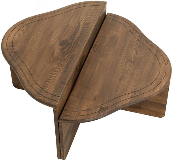 Dmora Wohnzimmertisch Emiri, Niedriger Wohnzimmertisch, Kaffeeregal, Couchtisch für Sofa, 90x90h40 cm, Nussbaum