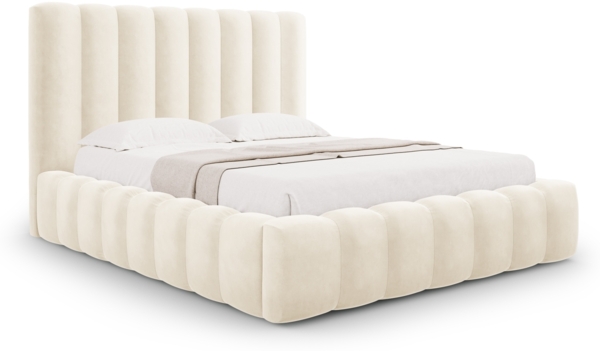 Micadoni Bett Kelp Samt Bluvel Helles Beige 140x200