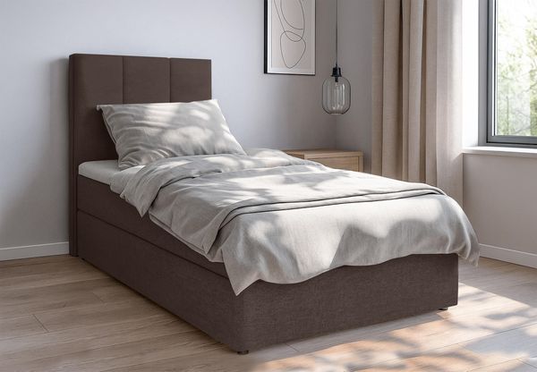 AX LIVING Boxbett Merea Boxspringbett Braun mit Bettkasten 120x200 cm
