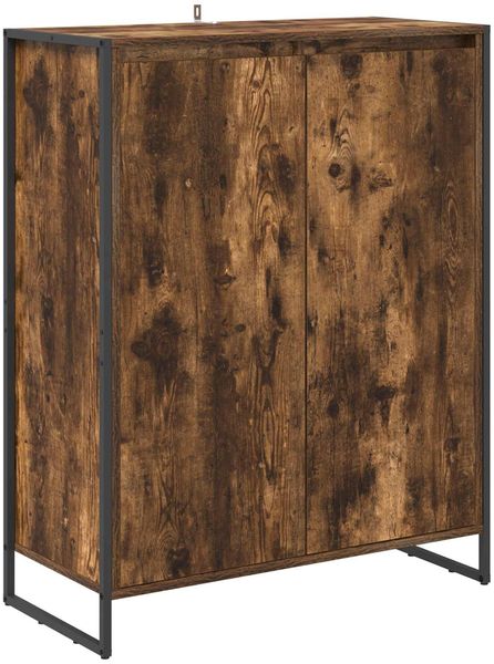 Schuhschrank, Schuhkipper für Flur, skandinavisch mit Tür Raucharbe 79 x 36 x 100 cm Holzwerkstoff