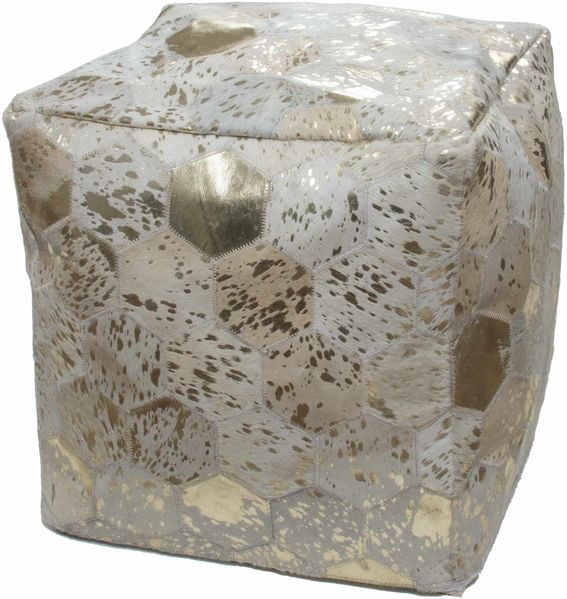 Spark Pouf 210 Elfenbein / Gold 45cm x 45cm