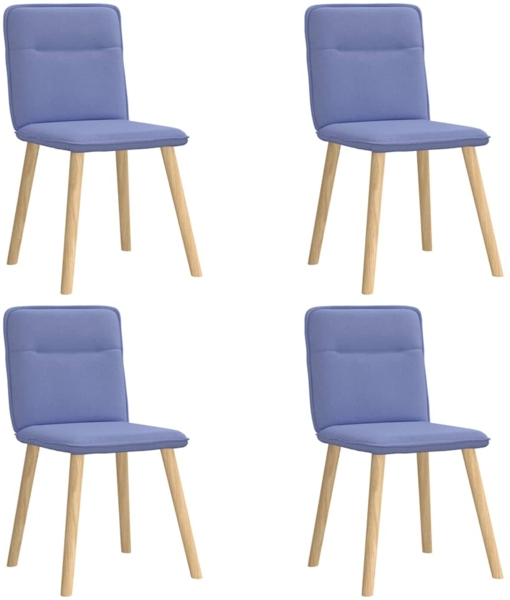 vidaXL Esszimmerstühle 4 Stk. Jeansblau Stoff 3315330