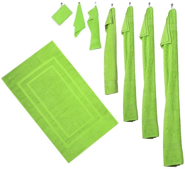 8er Set - 4 Duschtücher, 4 Handtücher - Apfelgrün
