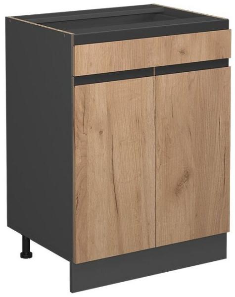 Vicco Schubunterschrank Küchenschrank Küchenmöbel R-Line J-Shape 60 cm modern (Anthrazit-Eiche)