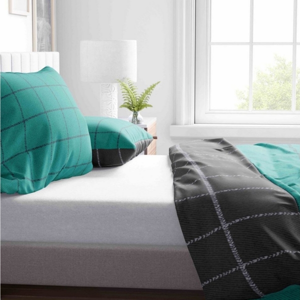 Leonado Vicenti Bettwäsche Baumwolle 135x200, 155x200, 155x220, 200x200, 200x220 oder 240x220, Renforcé, 2 teilig, kariert und zweifarbig mit Reißverschluss Bild 2