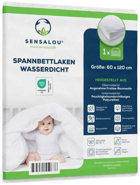 Sensalou Spannbettlaken Inkontinenz Spannbetttuch Matratzenschutzbezug, Frottee, Polyurethan, Gummizug: elastisch, (1 Stück), wasserdicht atmungsaktiv wasserfest