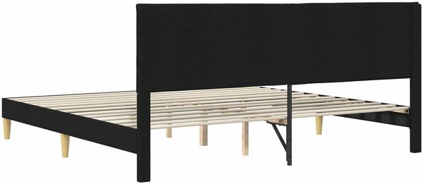 vidaXL Bettrahmen mit Kopfteil Schwarz 200 x 200 cm Stoff 42027608 Bild 6