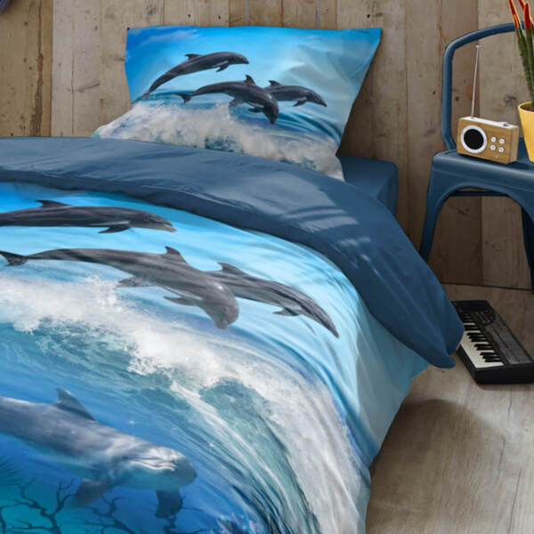 ESPiCO Bettwäsche Trendy Bedding Delfine multi Renforcé 135 x 200 + 80 x 80 cm Bild 6