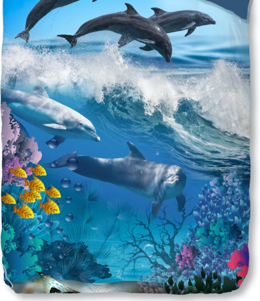 ESPiCO Bettwäsche Trendy Bedding Delfine multi Renforcé 135 x 200 + 80 x 80 cm Bild 3