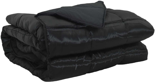 vidaXL Ganzjahresbettdecke Schwarz 220x135 cm Satin und Mikrofaser 42025817