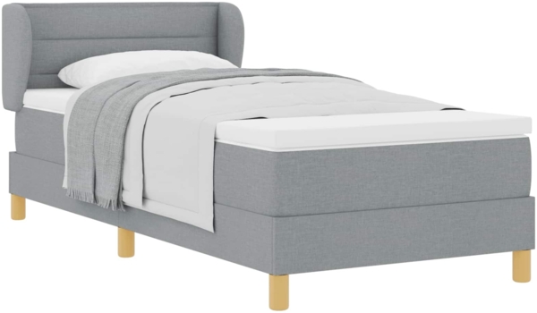 vidaXL Boxspringbett mit Matratze Hellgrau 90 x 200 cm Stoff 3340129