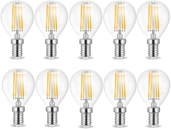 5 x 4w E14 LED Birne Filament Leuchtmittel mit klarem Glas G45|Ø45x78mm|Neutralweiß|470 Lumen Bild 3