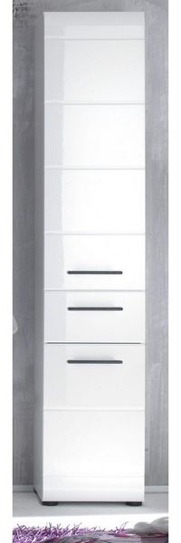 trendteam Hochschrank Gloss (Badschrank 30x182 cm) Weiß Hochglanz