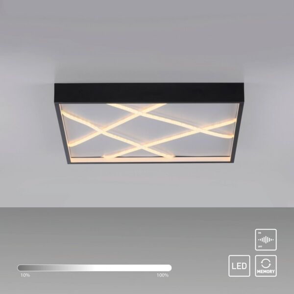 JUST LIGHT 14093-18 MIKADO Deckenlampe eckig schwarz 3000K