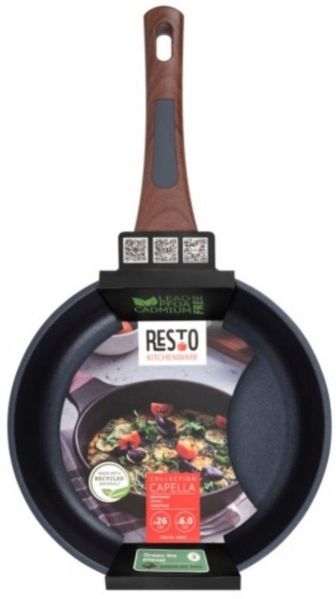 RESTO Kitchenware Bratpfanne Capella, Pfanne antihaftbeschichtet und spülmaschinenfest, Aluminiumguss (1-tlg), Schmorpfanne mit einzigartigem 3D-Design