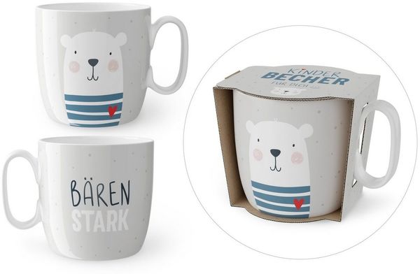 Kindertasse Kinderbecher Tasse Becher Porzellan 150ml la vida Auswahl Motiv Bärenstark 940332