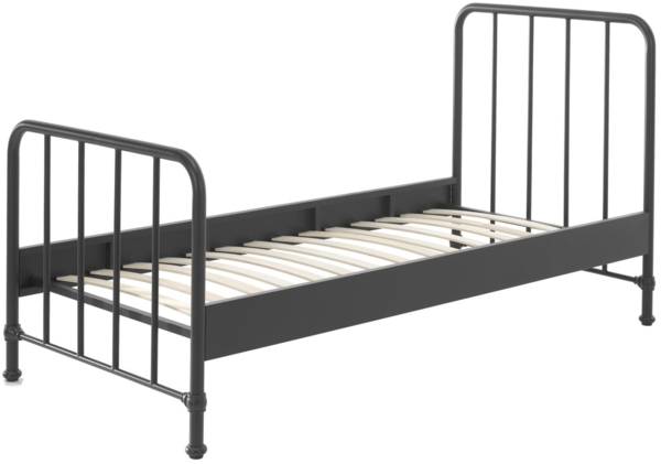 Metallbett Kay 97x206x110 Einzelbett Metall Schwarz matt