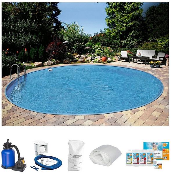 Clear Pool Rundpool PREMIUM IBIZA (Set, 6-tlg), inkl. umfangreichem Zubehör in verschiedeneren Größen