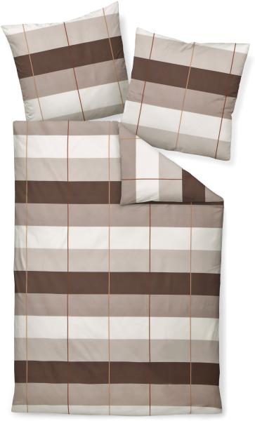 Janine Mako-Satin Bettwäsche J.D. 87100 siena naturell|240x220 cm + 2x 80x80 cm