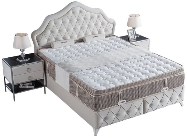 Villa Möbel Boxspringbett Perla (Bett, Bett), Bettkasten mit XXL Stauraum & Gasdruckfedern für einfache Handhabung