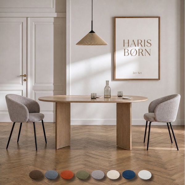 Haris Børn Esszimmerstuhl mit Armlehnen - Hochwertige Polsterstühle für Esszimmer (Set, 2 St), Premium Esszimmer Stühle & Wohnzimmer Stühle