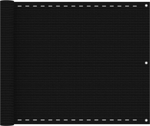 vidaXL Balkon-Sichtschutz Schwarz 75x400 cm HDPE 311029