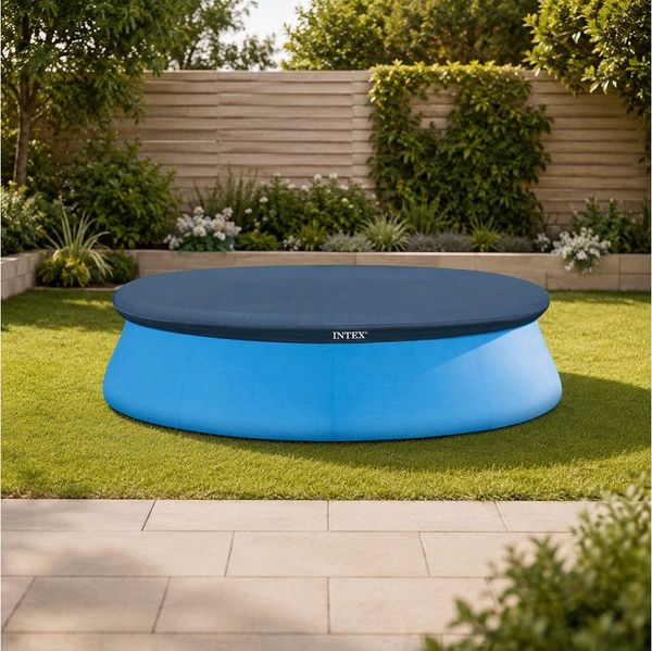 Intex Pool-Abdeckplane Pool-Abdeckplane Easy Set – Rund, langlebig & passgenau, für runde Quick-up-Pools, dunkelblau