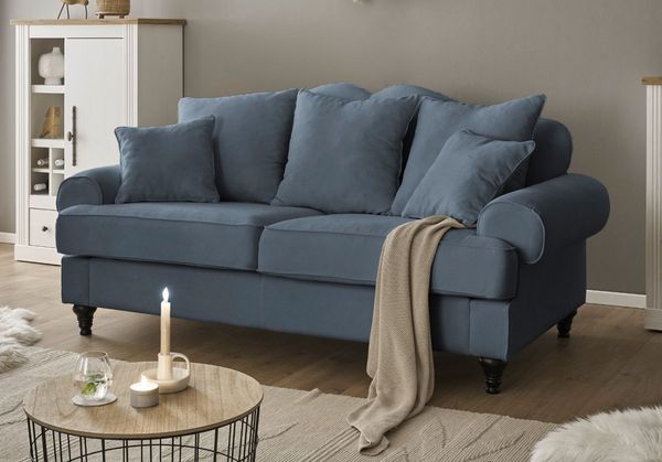 'Adelina' 3-Sitzer Sofa, blau, 200 cm