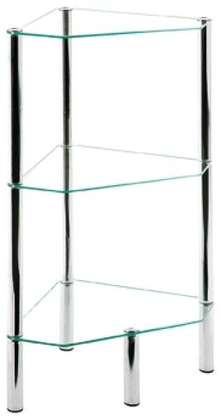 Regal >Emden< in Chrom aus Stahl, Glas - 46x77x32cm (BxHxT)