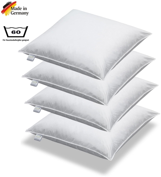 4 Stück Daunen + Federn Kissen Sofakissen Füllkissen 50 x 50 cm