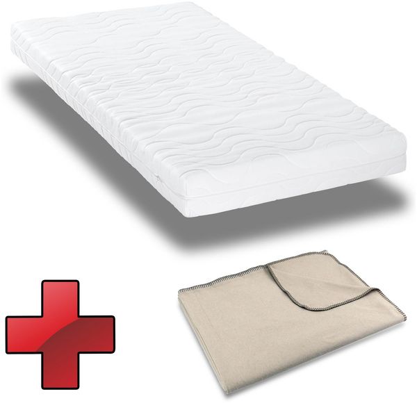 Premium 7-Zonen Matratze 160x200 cm CloudComfort, Höhe 15 cm, Härtegrad H2/H3 + Sleezzz® Smart Kuscheldecke 150 x 200 cm