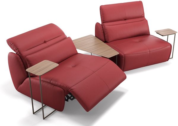 Sofanella 2-Sitzer MODICA Ledergarnitur Ledersofa Echtleder in Rot M: 248 Breite x 98 Tiefe