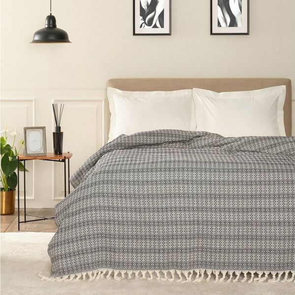 Karaca Home Bettwäsche Karaca Home Destina Schwarz Doppel Mehrzweckdecke, 200 cm x 230 cm