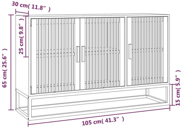 Sideboard, Wohnzimmerschrank Weiß 105x30x65 cm Holzwerkstoff Bild 7