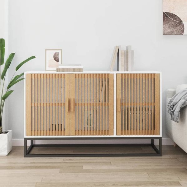 Sideboard, Wohnzimmerschrank Weiß 105x30x65 cm Holzwerkstoff