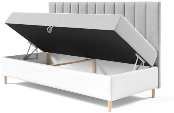 Boxspringbett Gästebett Kinderbett HELVI Nr. 2 90x200cm Weiss-Gelb Bild 2