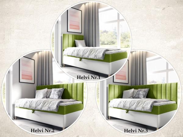 Boxspringbett Gästebett Kinderbett HELVI Nr. 2 90x200cm Weiss-Gelb Bild 3