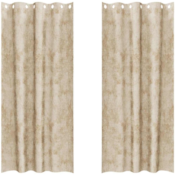 vidaXL Samtvorhänge mit Vorhängen 2 pcs Creme 245 x 140 cm Samt 4107666