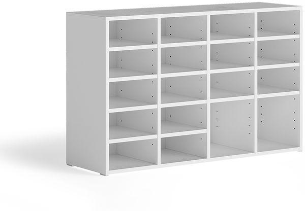 Schuhschrank Lysander Weiß 104.2x65.5 cm mit 18 offenen Fächern Vicco