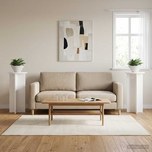 vidaXL Pflanzenständer 2 pcs Weiß Ø40 x 80 cm Holzwerkstoff 899699
